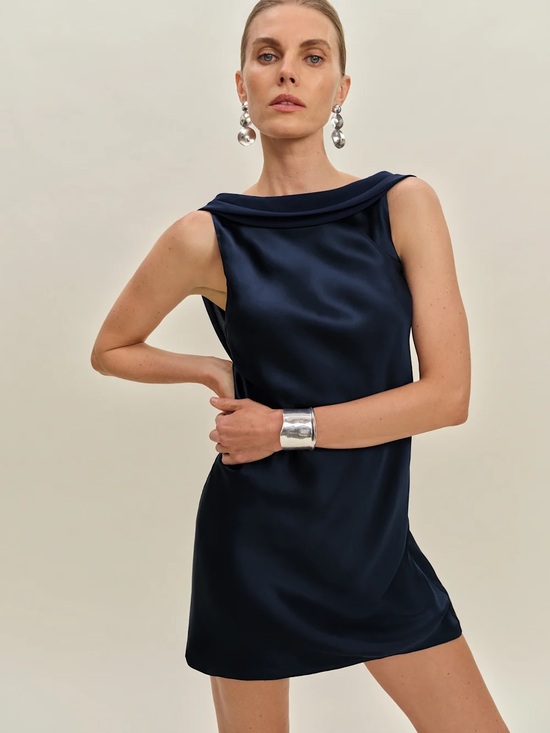 Reformation Dresses & Skirts - NWT Reformation Jonelle Silk Dress - Navy Blue Silk Wedding Event Cocktail